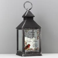 Personalised Robins Appear Memorial Black Lantern Extra Image 1 Preview